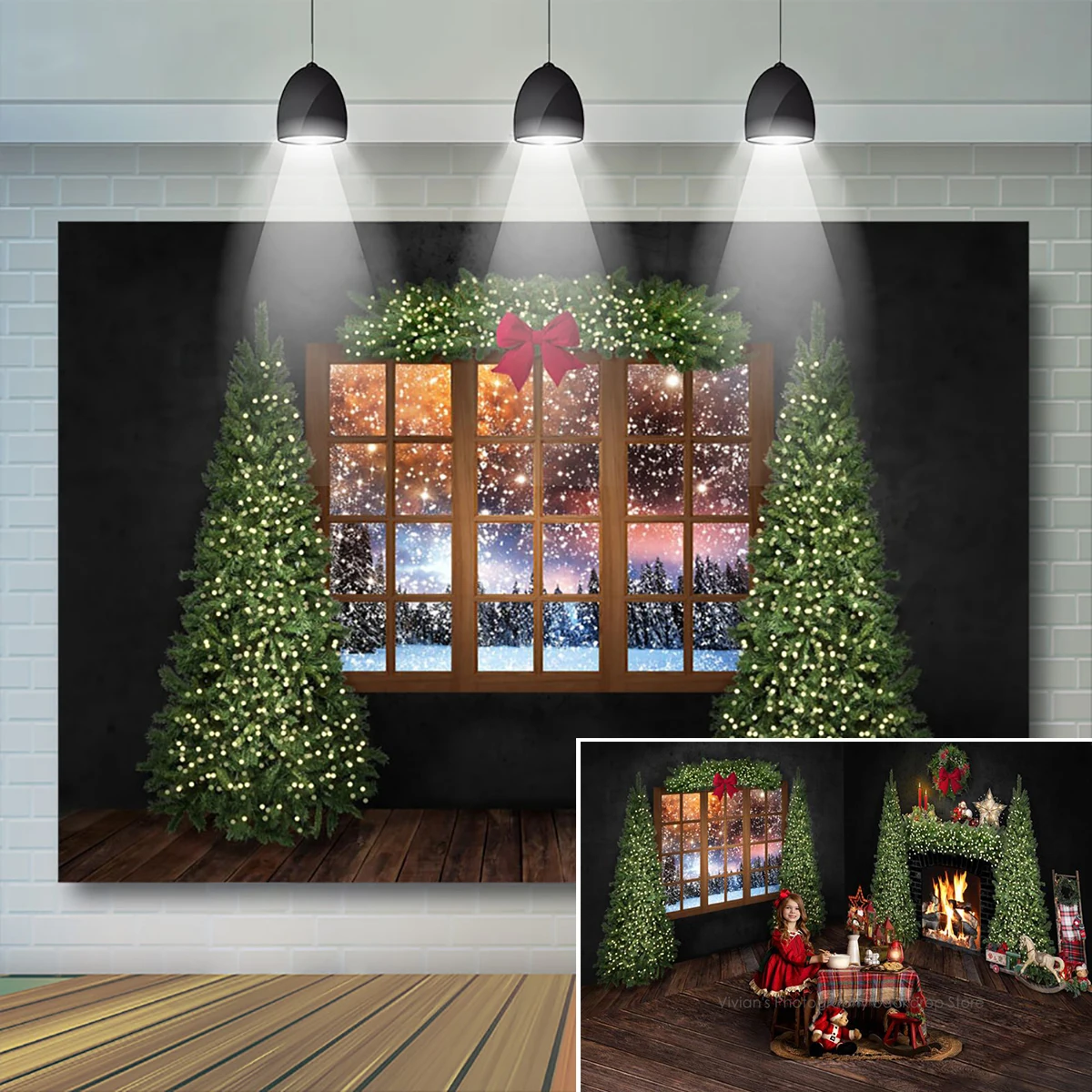 Banner Kids Toys - Cenário de Natal com Noite Polar