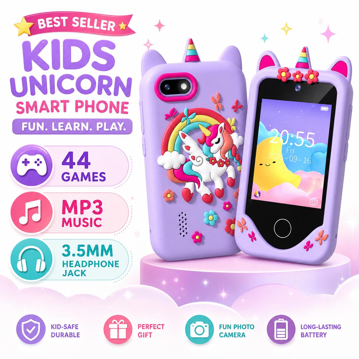 Kids Toys Smartphone - Telefone de brinquedo inteligente infantil com