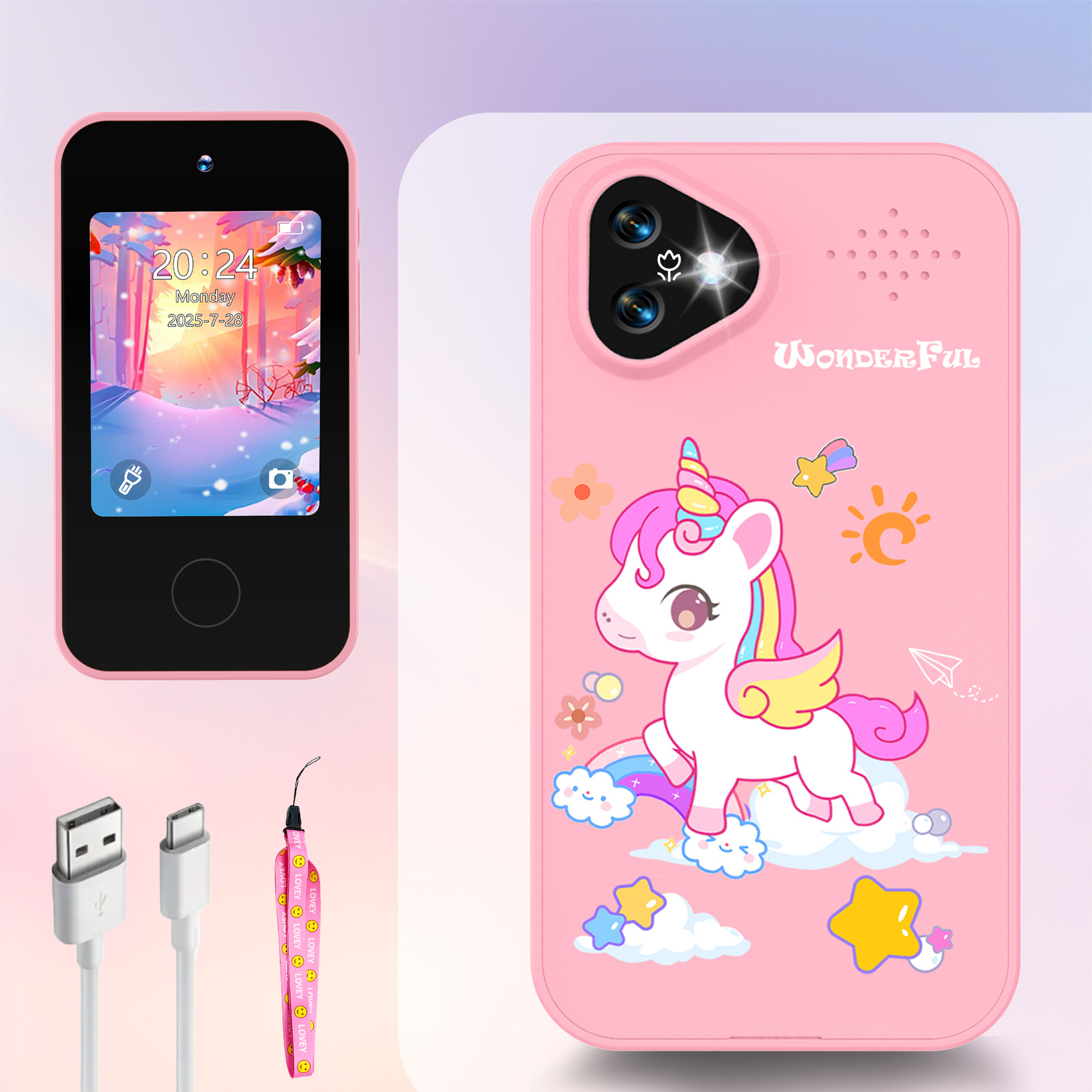 Kids Toys Smartphone - Câmera de Brinquedo para Crianças Unicorn