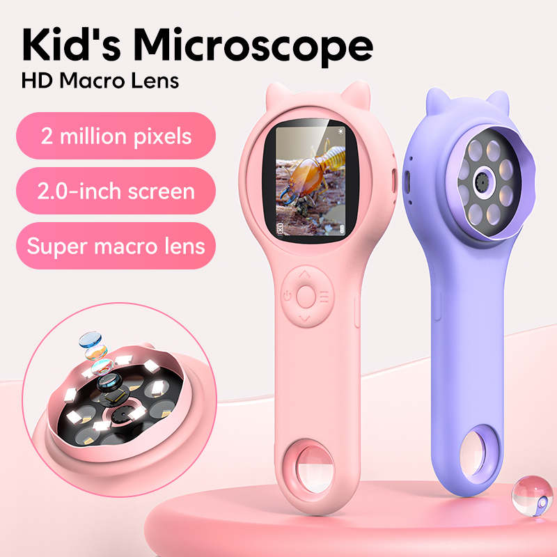 Kids Toys Videos - Mini microscópio óptico infantil com função