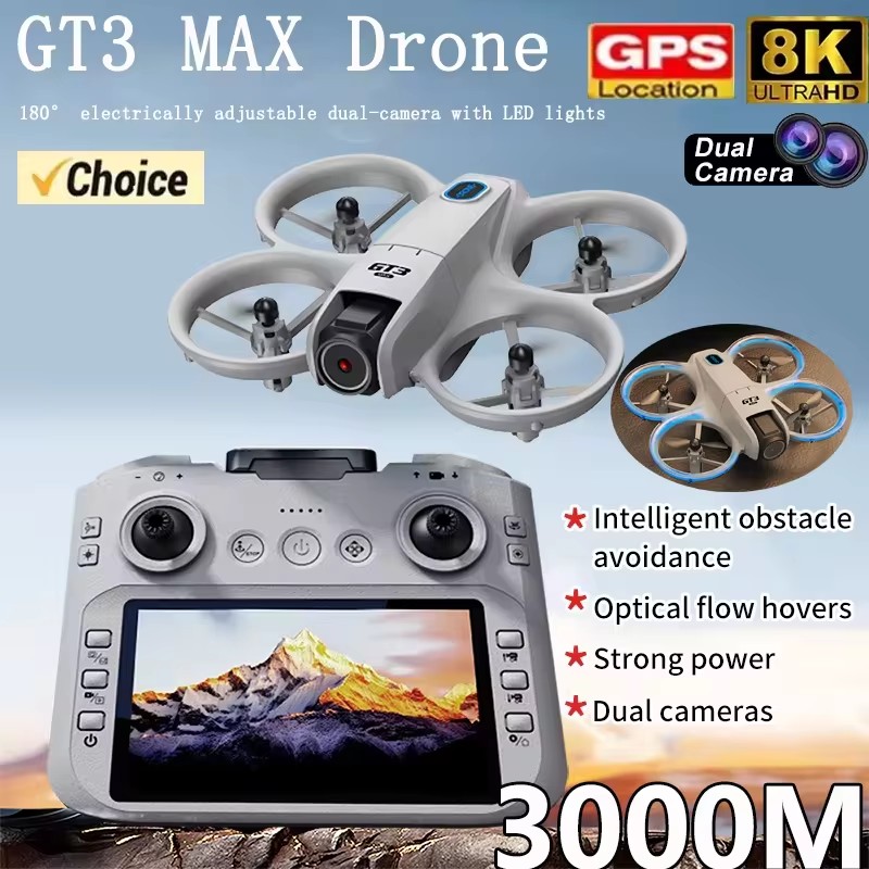 Drone RC 2026 GT3Max HD 8K com - Kids Toys Videos avaliação e preço